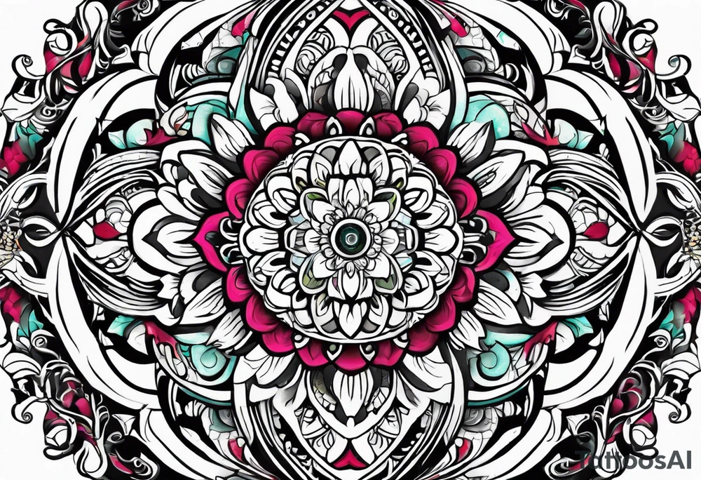 Oval vines, wrapping mandala tattoo idea
