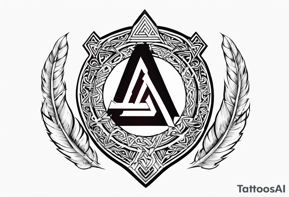 Valhalla sword 
shield axe Valknut must tattoo idea