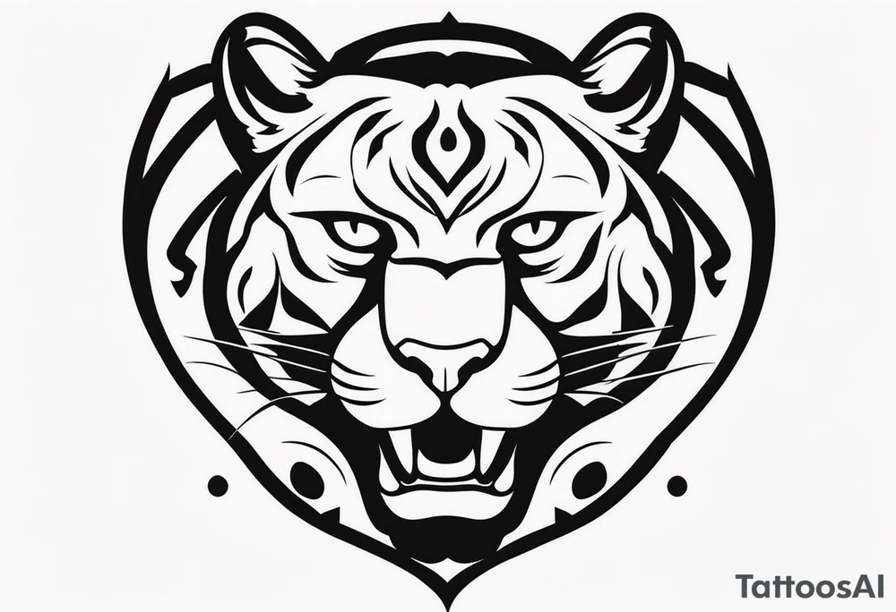Black minimalist tattoo of a panther tattoo idea