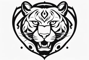 Black minimalist tattoo of a panther tattoo idea