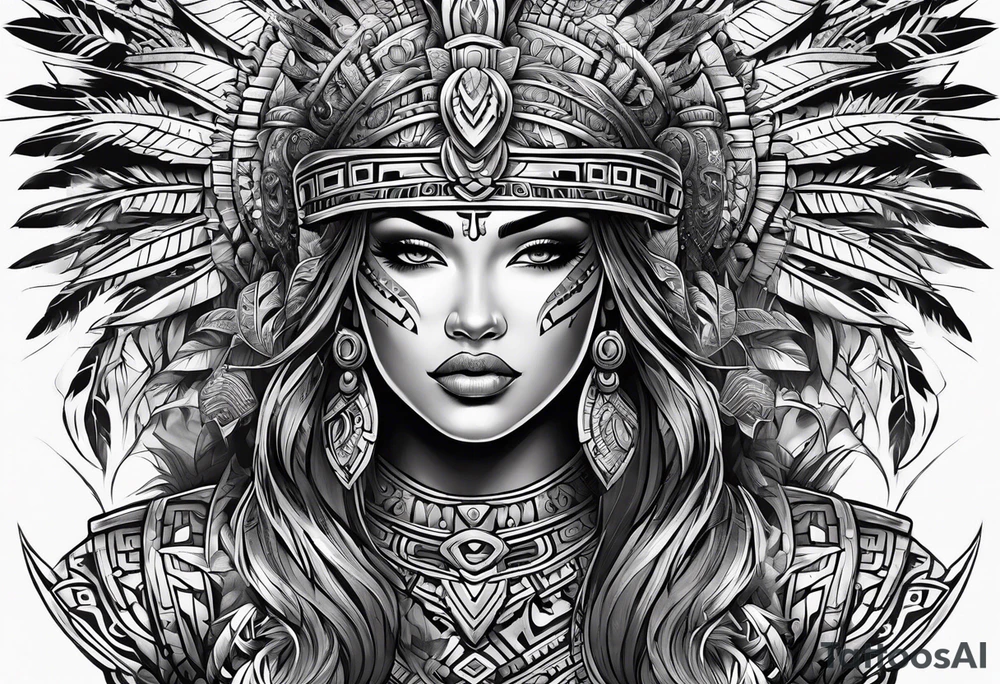 Warrior Aztec princess, tattoo idea