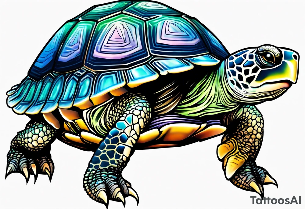 turtle with spikey shell tattoo idea