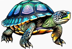 turtle with spikey shell tattoo idea