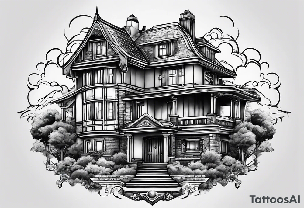 house with the earth inside tattoo idea