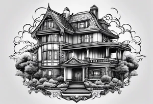 house with the earth inside tattoo idea