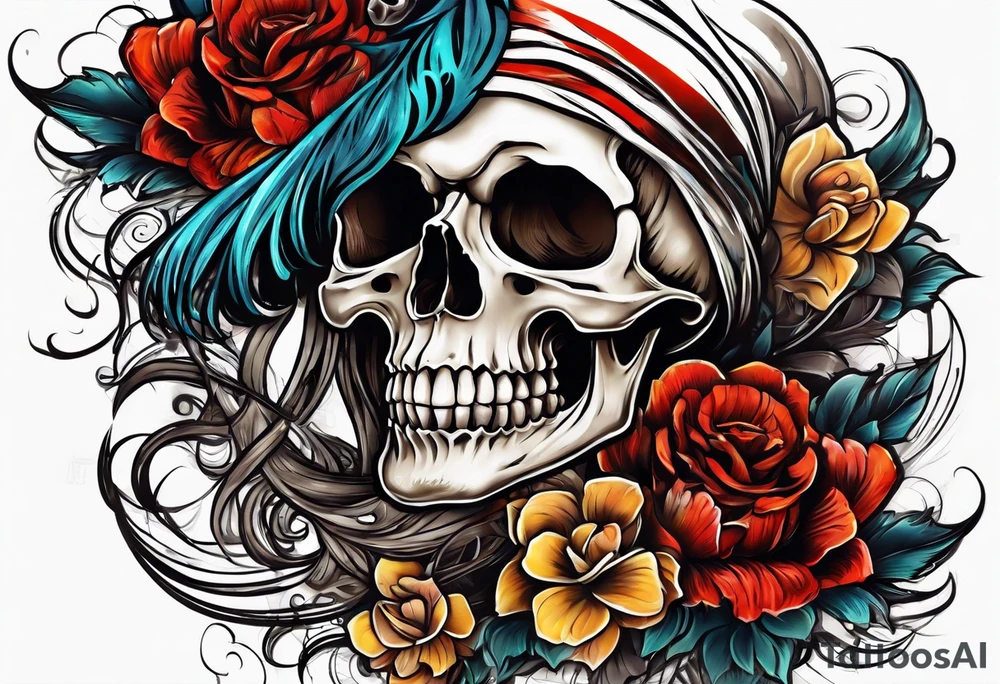 skeleton running from the world tattoo idea