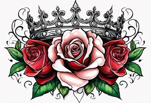 the rose queen's crown with a heart tattoo idea