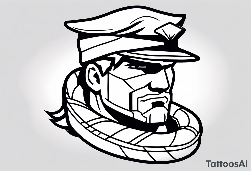 Solid snake with a potato hat tattoo idea