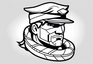 Solid snake with a potato hat tattoo idea