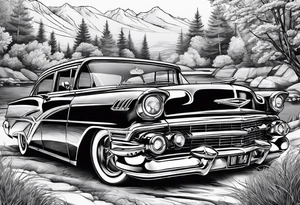 Fishing cars tattoo idea