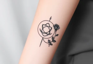 Can you make me a design for a tattoo with Lilith  symbol  a loose knot and a rose tattoo idea