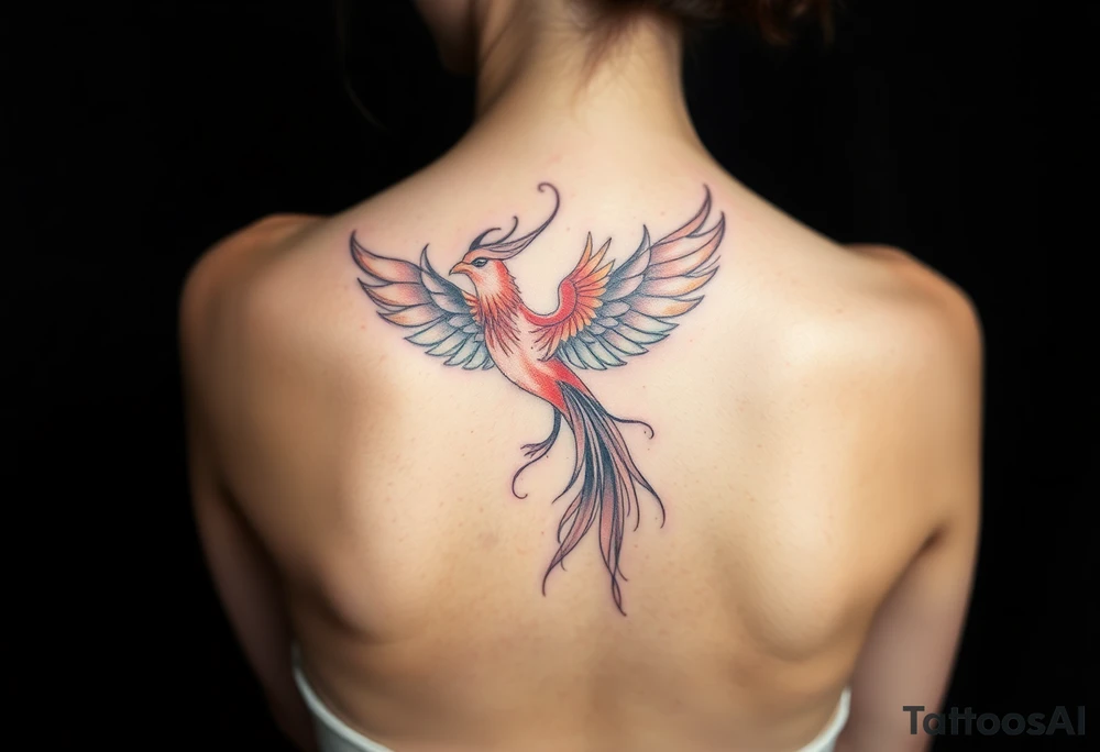 Phoenix without tail lines tattoo idea