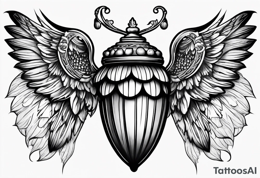 acorn with wings tattoo idea