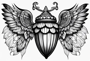 acorn with wings tattoo idea