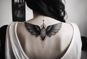 Want the  lyrics “the night belongs to you, I must be someone new.” With wings tattoo idea