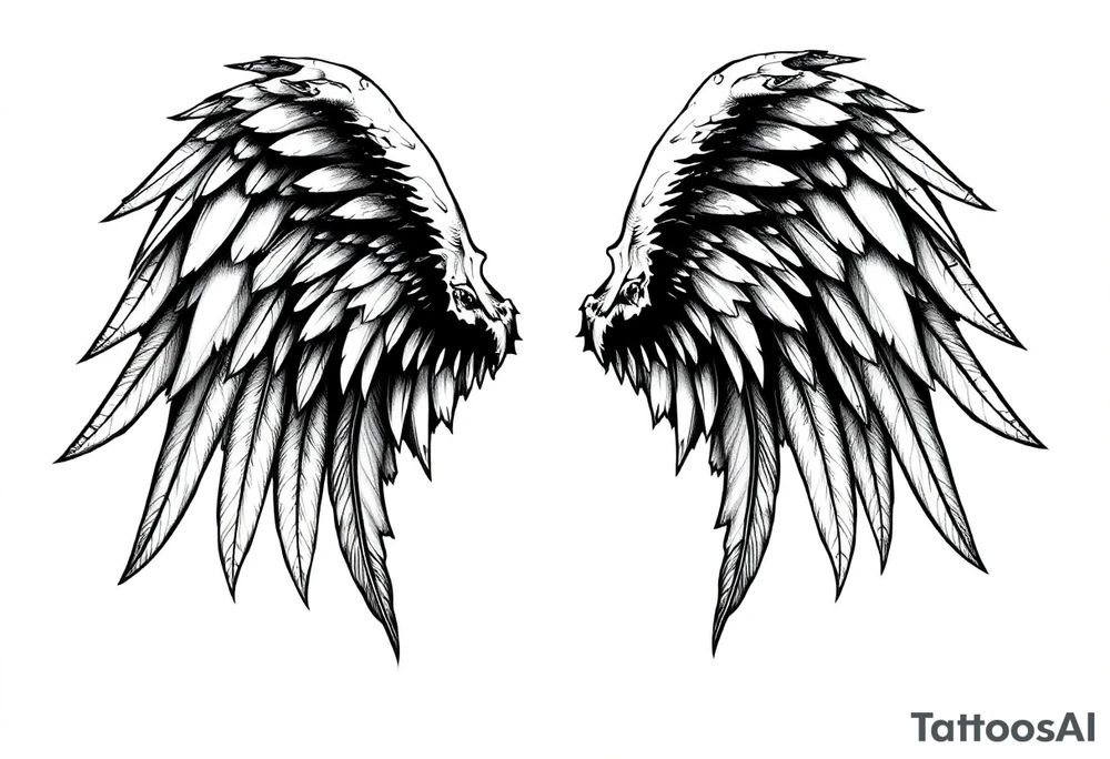 Realistic angelwings verlinken long tattoo idea