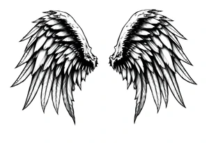 Realistic angelwings verlinken long tattoo idea