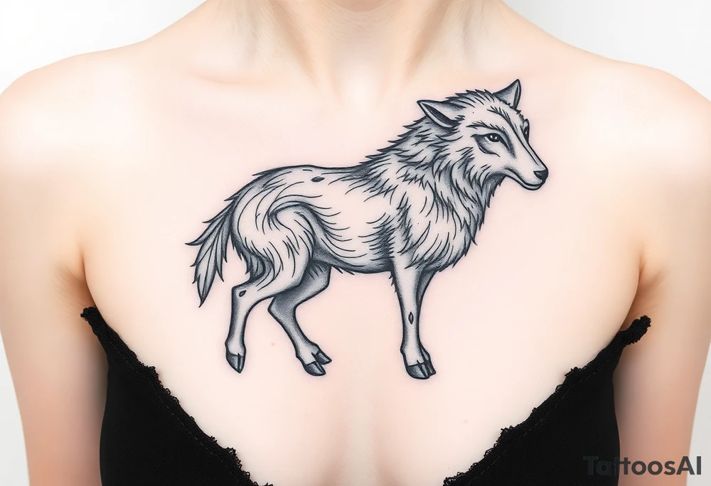A sheep as wolf  mystical creature tattoo idea