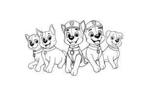 full squad of paw patrol tattoo idea