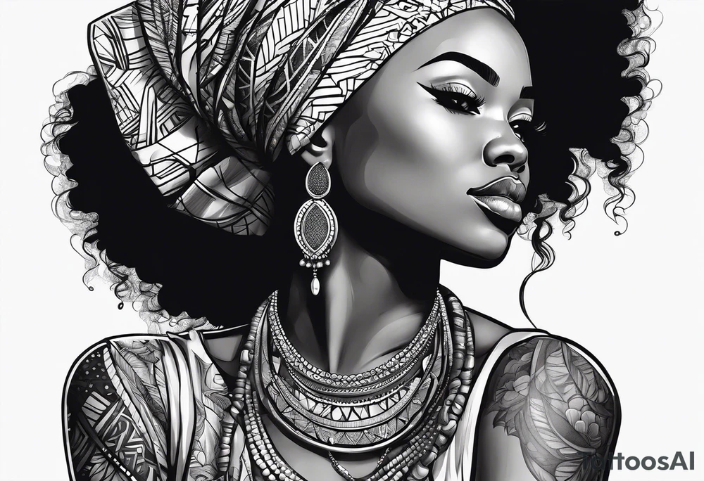 African woman tattoo idea