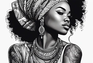African woman tattoo idea