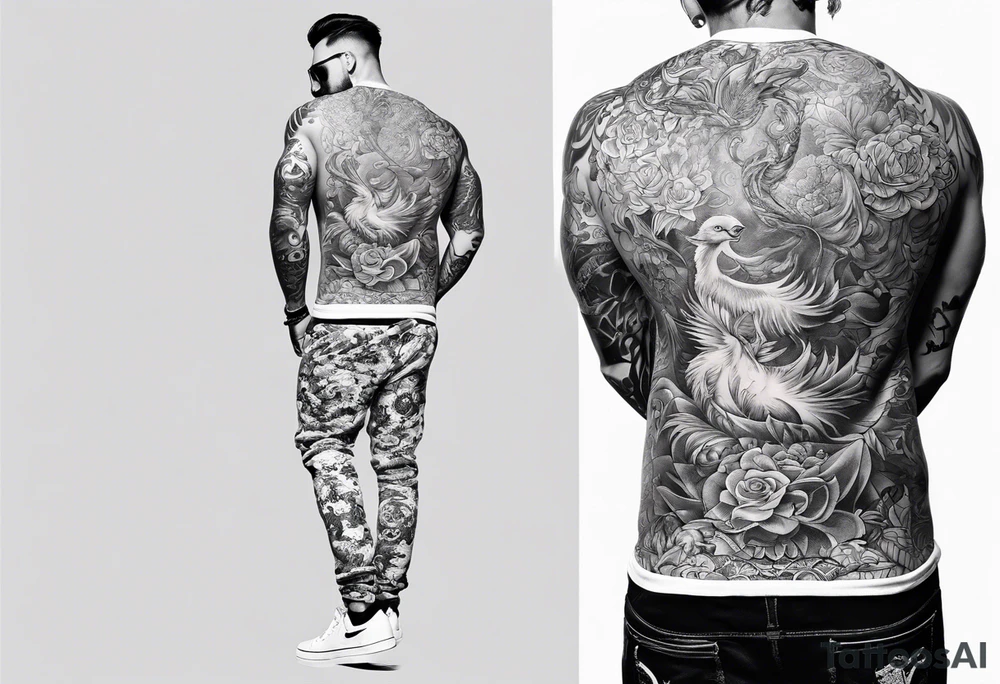 guy standing on chair tattoo idea