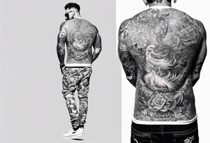 guy standing on chair tattoo idea