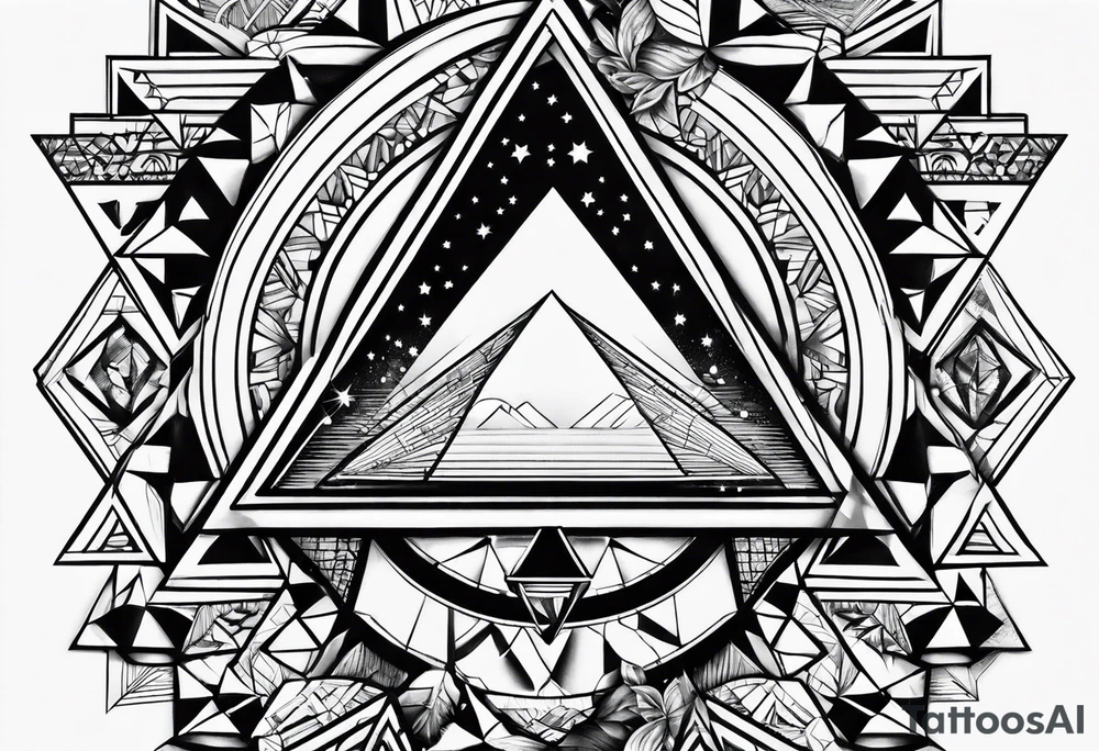 triangle illusion tattoo idea