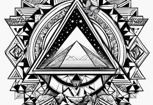 triangle illusion tattoo idea