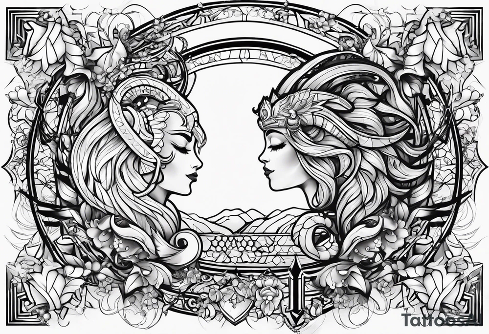 Scorpio and Leo mix  for couple tattoo idea