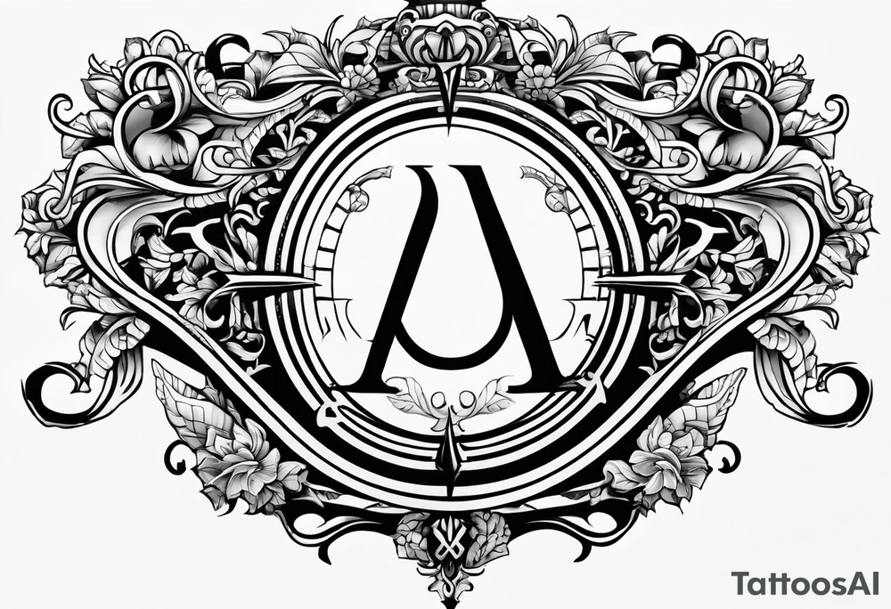 Greek Capital Letter Omega symbol black mmetal style tattoo idea