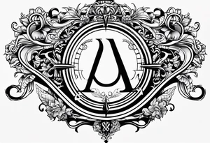 Greek Capital Letter Omega symbol black mmetal style tattoo idea