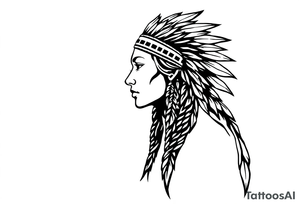 Native American female tattoo idea