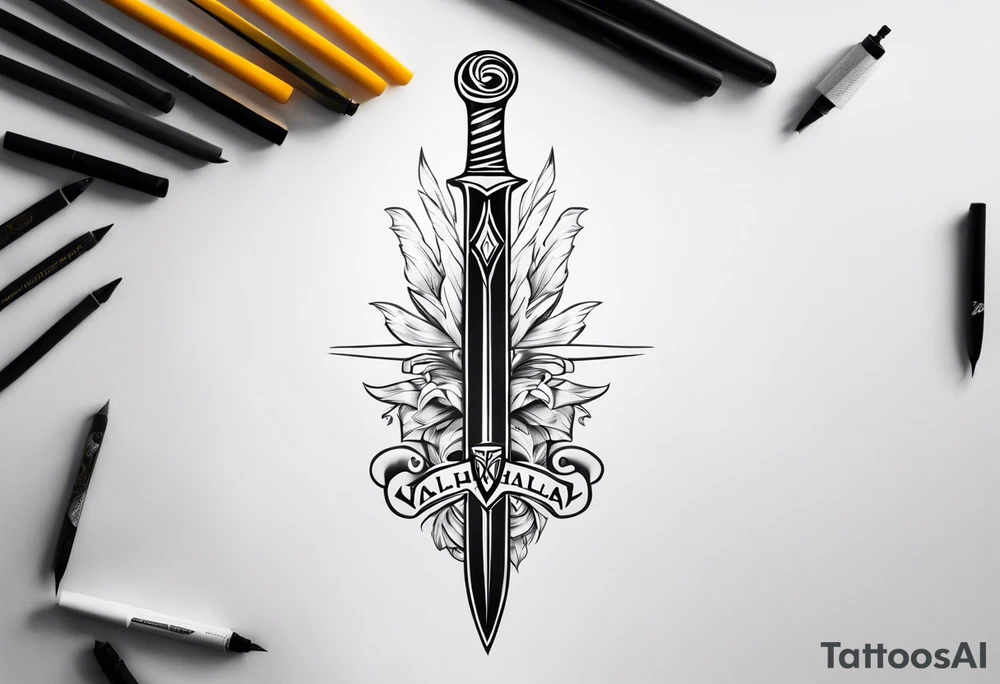 Valhalla sword tattoo idea