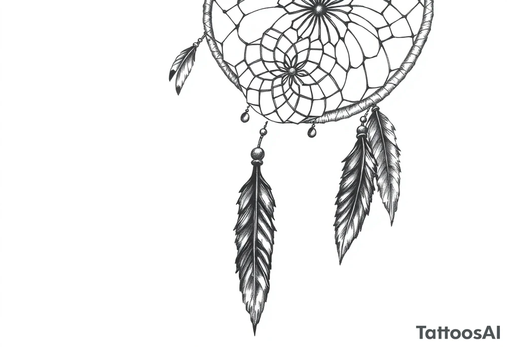 dreamcatcher with feathers for the memory of my grandma tattoo idea