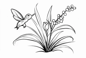 Lily of the valley with a fairy resting on it tattoo idea