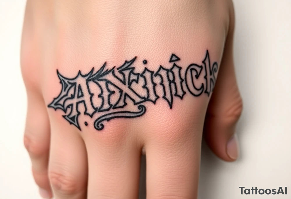 Prussian black axnick name tattoo idea