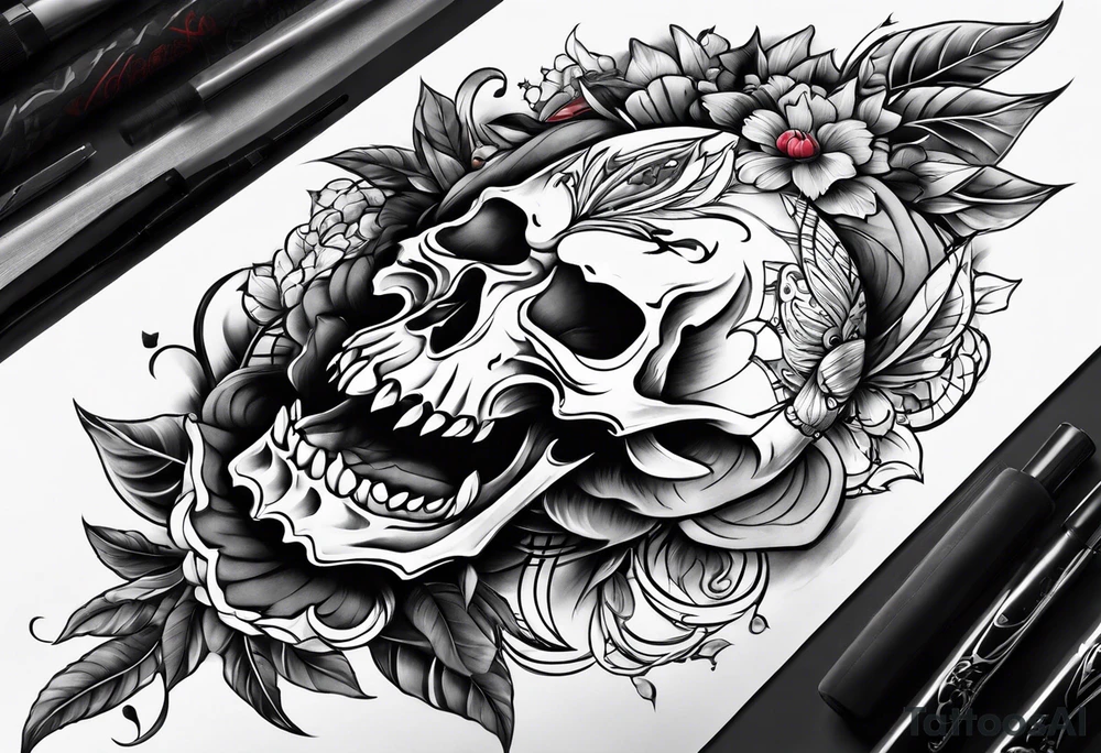 full sleeve sketch tattoo idea