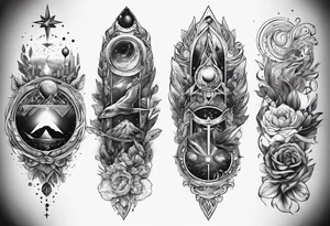 Interstellar tattoo showcasing forms of life on right hand tattoo idea