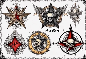 Star with a scar and scroll at the bottom with the words A Scar Is Born tattoo idea