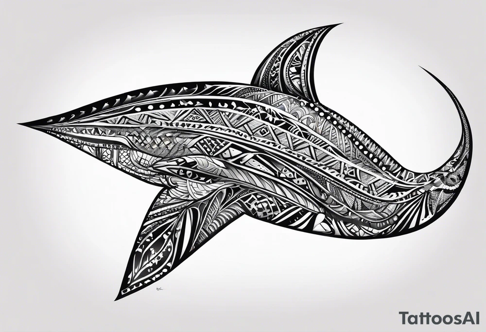 samoan tribal in the shape of a stingray tattoo idea