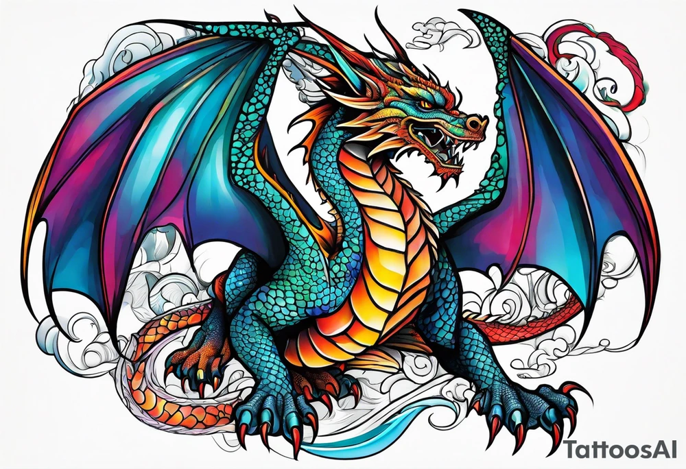 Flying Dragon tattoo idea