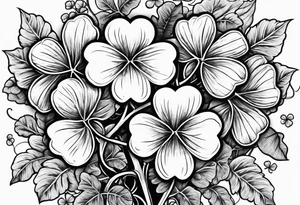 one single three leaf clover on a vine tattoo idea