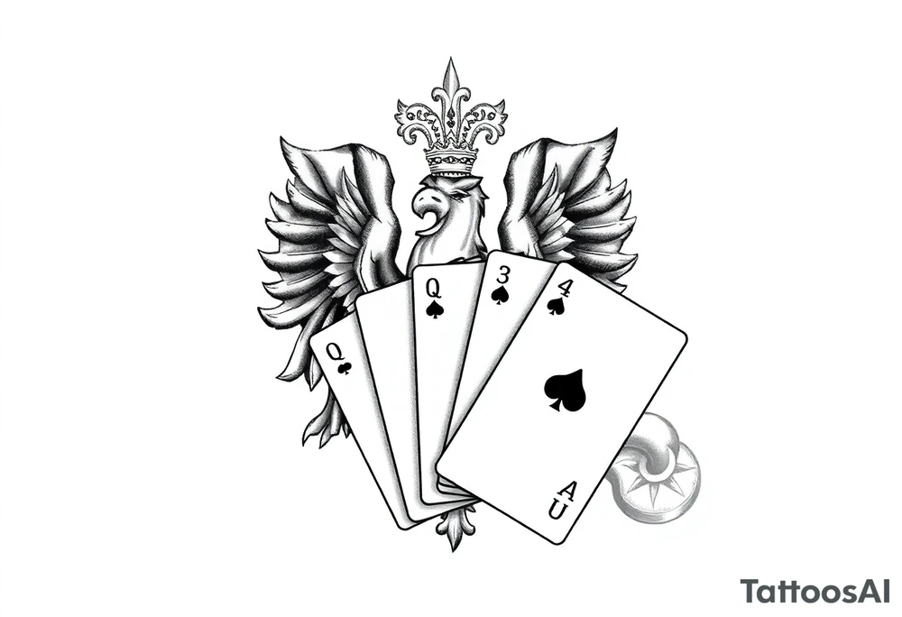 Poland symbol and poker cards Add casino money to it. tattoo idea