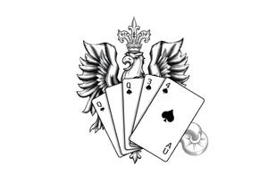 Poland symbol and poker cards Add casino money to it. tattoo idea