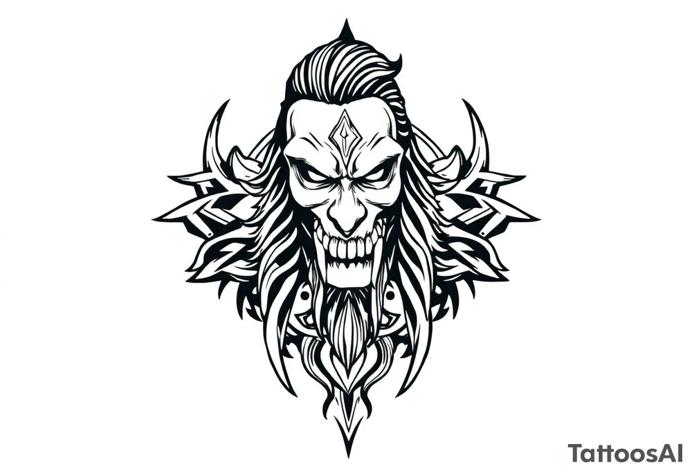 Bray Wyatt the Fiend center piece with tribal surrounding covering up old tattoo tattoo idea