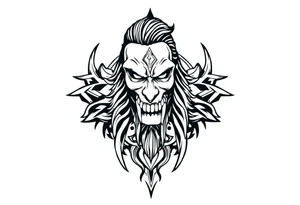 Bray Wyatt the Fiend center piece with tribal surrounding covering up old tattoo tattoo idea