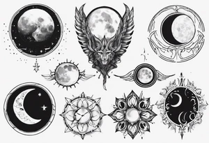 Wom s moon phase chest tattoo tattoo idea