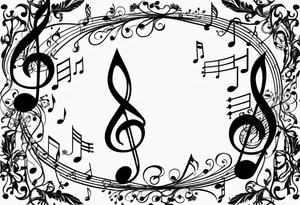 Music notes connecting people tattoo idea