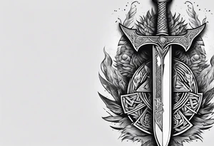 Valhalla valknut sword axe Dragon tattoo idea